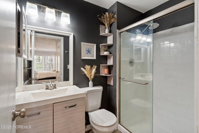 204 Begonia Ct, Jackson, NJ 08527 - ensuite bathroom featuring a shower stall, toilet, vanity, and connected bathroom