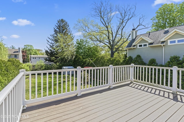 deck with a lawn