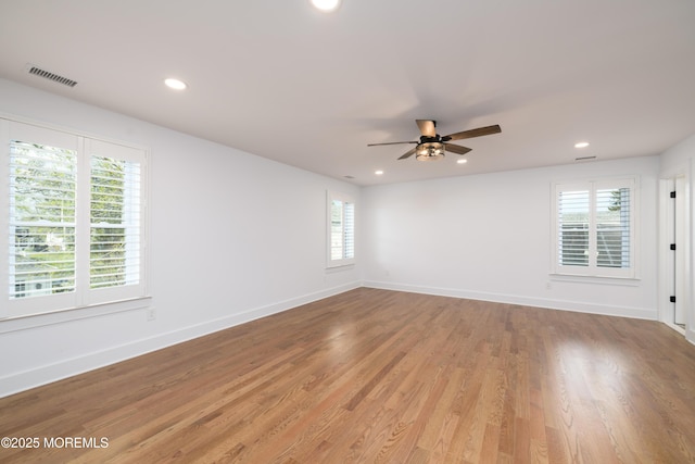 128 Church St, Keyport, NJ 07735 - unfurnished room featuring a ceiling fan, recessed lighting, and light wood-style flooring
