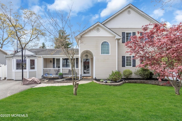 1915 Red Cedar St, Toms River, NJ 08753 - traditional-style house featuring a chimney, a porch, and a front yard