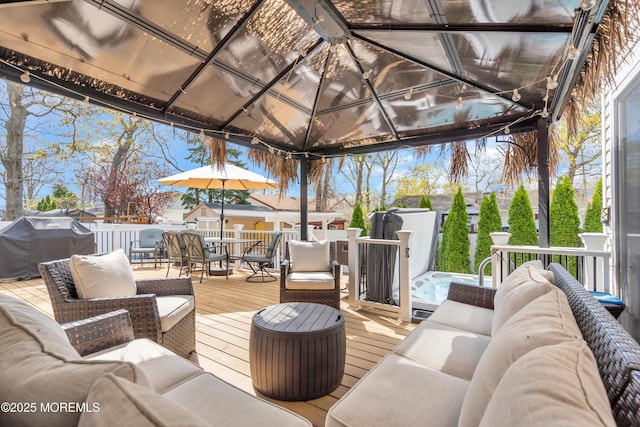 1915 Red Cedar St, Toms River, NJ 08753 - wooden deck featuring a grill and an outdoor living space