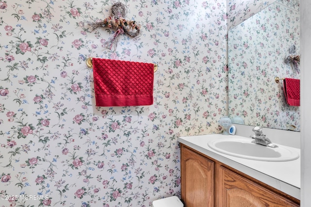 44 Sacramento Way, Tinton Falls, NJ 07712 - bathroom with wallpapered walls and vanity