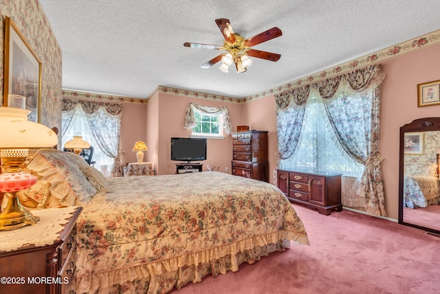 44 Sacramento Way, Tinton Falls, NJ 07712 - bedroom with carpet, a textured ceiling, and a ceiling fan
