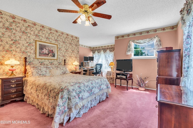 44 Sacramento Way, Tinton Falls, NJ 07712 - carpeted bedroom featuring a textured ceiling and a ceiling fan