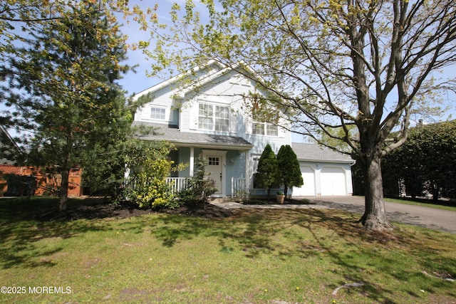 44 Sacramento Way, Tinton Falls, NJ 07712 - traditional home featuring covered porch, concrete driveway, a garage, and a front yard