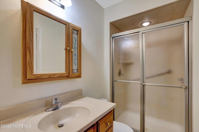 159 Koster Dr, Freehold, NJ 07728 - full bath with toilet, a shower stall, and vanity