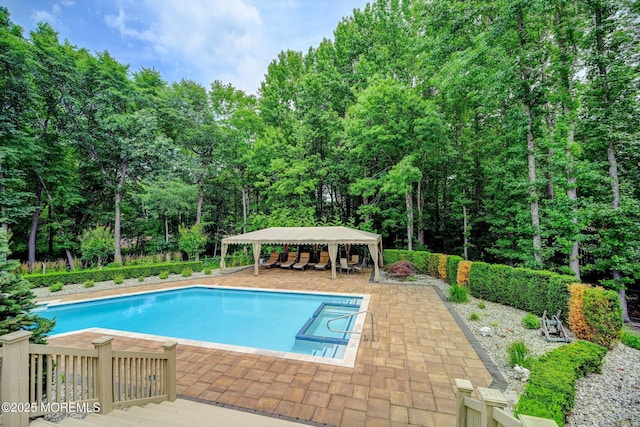 44 Nikki Ct, Morganville, NJ 07751 - outdoor pool featuring a gazebo and a patio