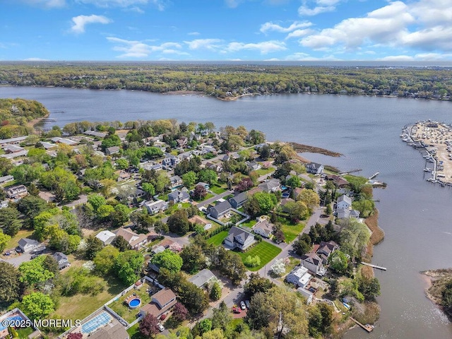 136 Lilac Dr, Brick, NJ 08724 - birds eye view of property with a water view, a residential view, and a forest view