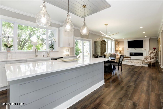 136 Lilac Dr, Brick, NJ 08724 - kitchen featuring recessed lighting, a sink, white cabinetry, and light countertops
