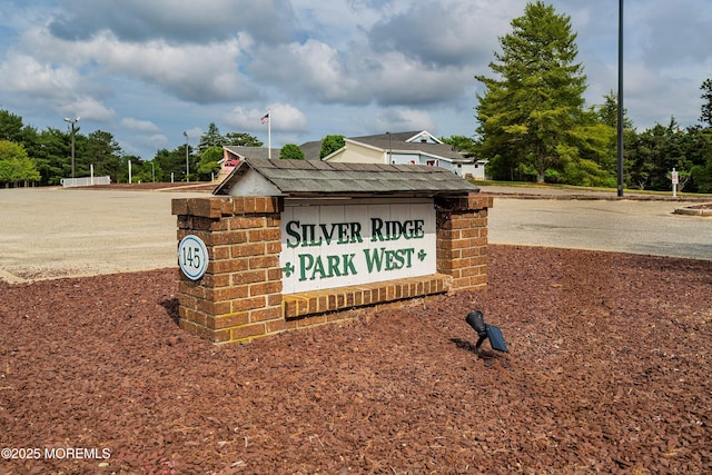 view of community sign