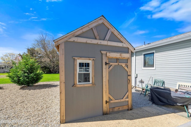 view of shed