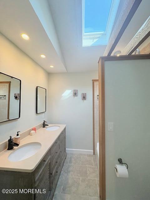 14 Jonathan Dr, Manahawkin, NJ 08050 - full bath with double vanity, recessed lighting, and a bathtub