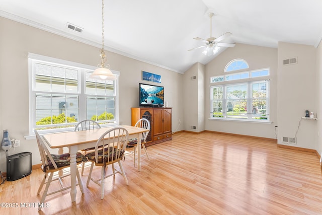 87 Halsted Dr, Manchester, NJ 08759 - dining room with ceiling fan, light wood-type flooring, and visible vents