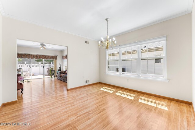 87 Halsted Dr, Manchester, NJ 08759 - unfurnished dining area featuring crown molding, baseboards, visible vents, and light wood-style flooring