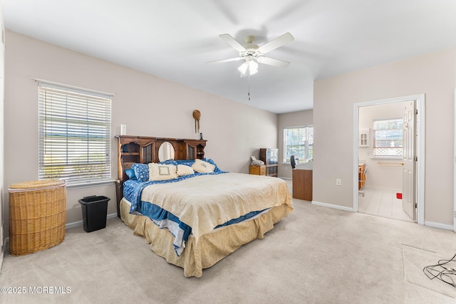 87 Halsted Dr, Manchester, NJ 08759 - bedroom with carpet floors, baseboards, ceiling fan, and connected bathroom