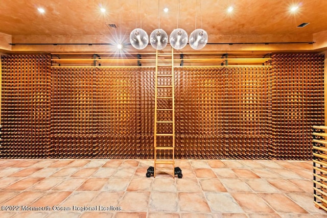 view of wine cellar
