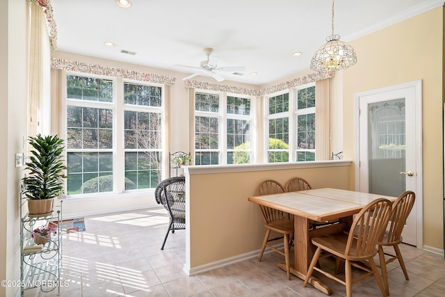 sunroom / solarium with visible vents and a wealth of natural light