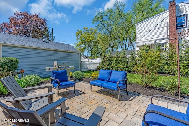 4 W Lake Rd, Red Bank, NJ 07701 - view of patio / terrace with an outdoor hangout area, fence, and grilling area