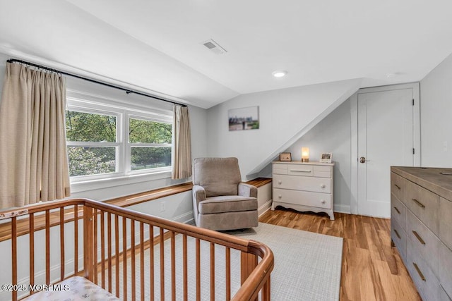 4 W Lake Rd, Red Bank, NJ 07701 - bedroom with vaulted ceiling, light wood-style flooring, baseboards, and recessed lighting