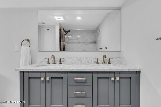 4 W Lake Rd, Red Bank, NJ 07701 - bathroom featuring double vanity and a shower with curtain