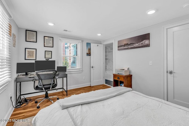 4 W Lake Rd, Red Bank, NJ 07701 - bedroom featuring wood finished floors, an office area, baseboards, and recessed lighting
