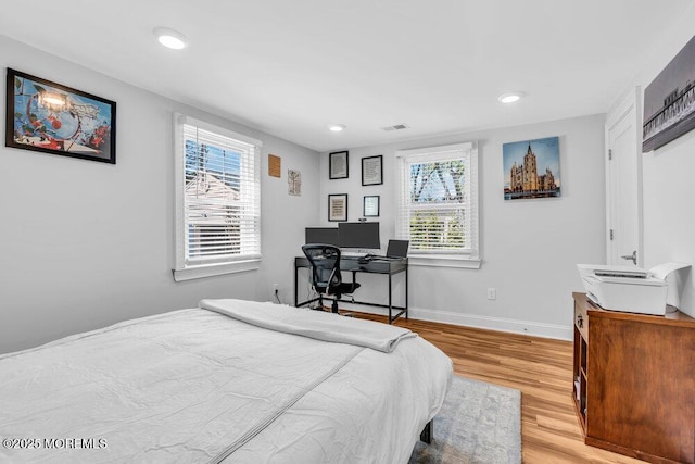 4 W Lake Rd, Red Bank, NJ 07701 - bedroom featuring light wood-style floors, recessed lighting, baseboards, and a desk