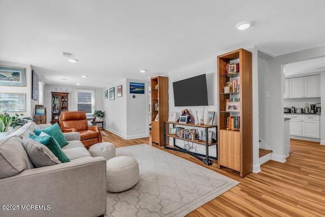 4 W Lake Rd, Red Bank, NJ 07701 - living area featuring light wood-style floors, baseboards, and recessed lighting