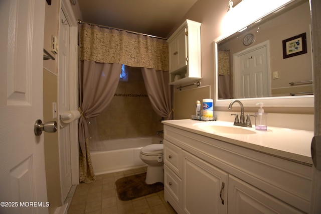 27 Moccasin Dr, Whiting, NJ 08759 - bathroom with tile patterned floors, vanity, toilet, and shower / bath combo with shower curtain
