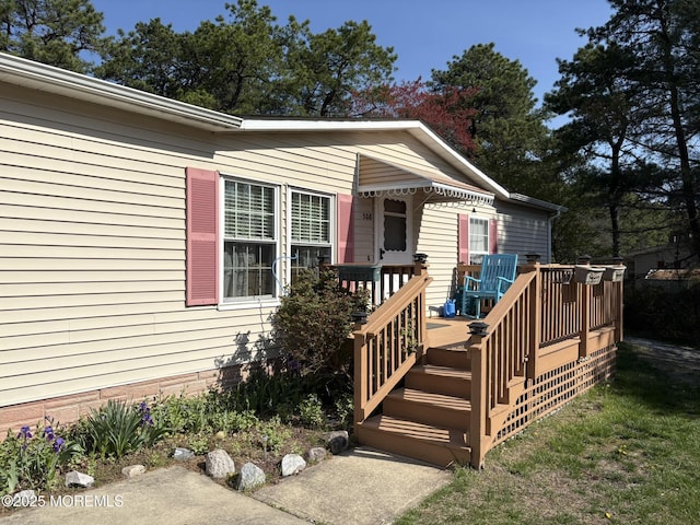 exterior space featuring a deck