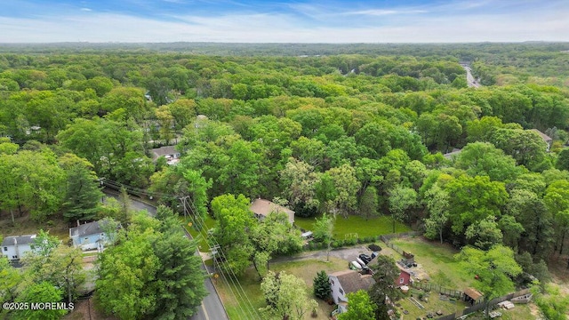 aerial view of a heavily wooded area