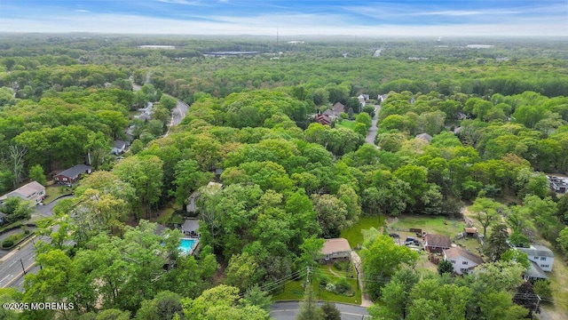 aerial view of a heavily wooded area