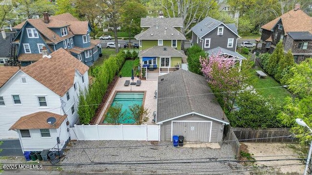 bird's eye view with a residential view