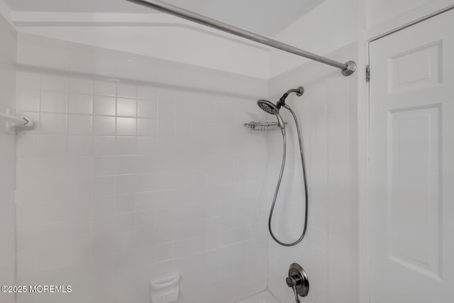 interior details featuring shower / washtub combination