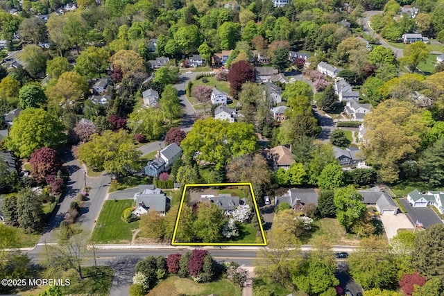 bird's eye view with a residential view