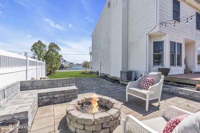 108 Longman St, Toms River, NJ 08753 - view of patio with an outdoor fire pit and central air condition unit