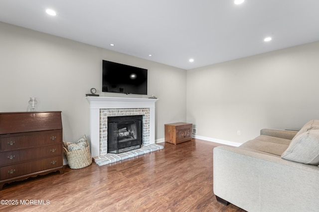 5 Blueberry Path, Howell, NJ 07731 - living area with wood finished floors, recessed lighting, baseboards, and a fireplace