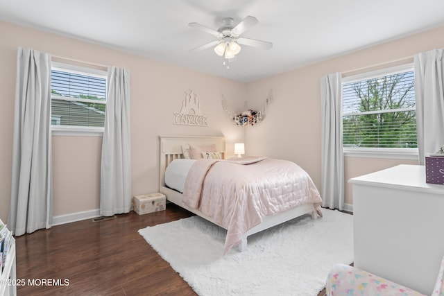 5 Blueberry Path, Howell, NJ 07731 - bedroom featuring dark wood-style flooring, baseboards, and a ceiling fan