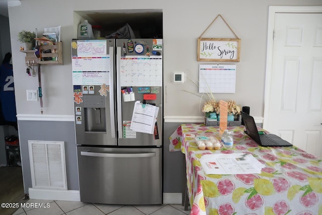 4 Beachway Ave, Keansburg, NJ 07734 - kitchen with stainless steel refrigerator with ice dispenser and tile patterned flooring