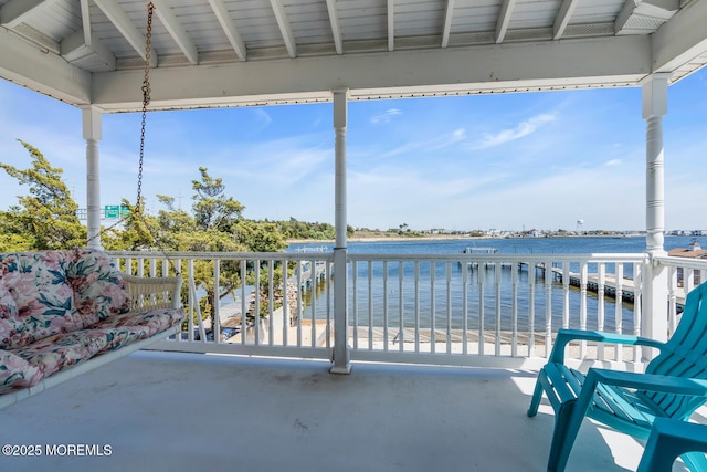 405 Sunset Dr S, Berkeley, NJ 08721 - view of patio with a water view and a balcony