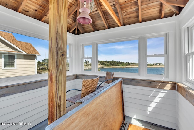 405 Sunset Dr S, Berkeley, NJ 08721 - sunroom / solarium with a water view and beam ceiling