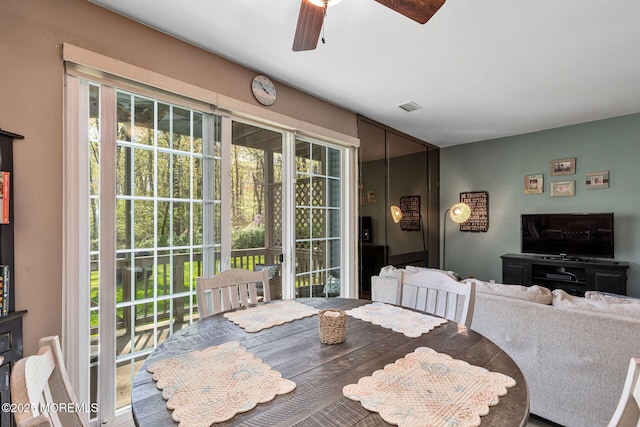 3281 Cypress Ct, Monmouth Junction, NJ 08852 - dining room with a ceiling fan and healthy amount of natural light