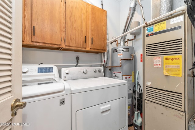 3281 Cypress Ct, Monmouth Junction, NJ 08852 - laundry area featuring cabinet space, water heater, washer and dryer, and heating unit