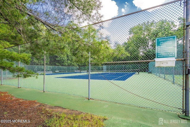 3281 Cypress Ct, Monmouth Junction, NJ 08852 - view of tennis court with fence