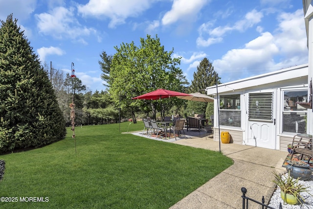view of yard featuring a patio area