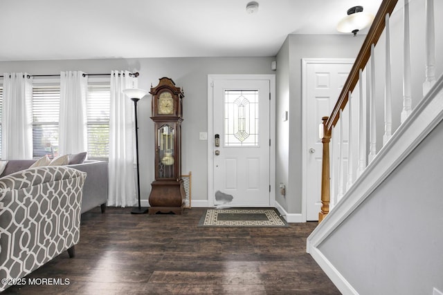 12 Red Maple Ct, South Toms River, NJ 08757 - entryway featuring stairs, baseboards, wood finished floors, and plenty of natural light