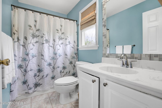 12 Red Maple Ct, South Toms River, NJ 08757 - bathroom featuring tile patterned floors, vanity, toilet, and a shower with curtain