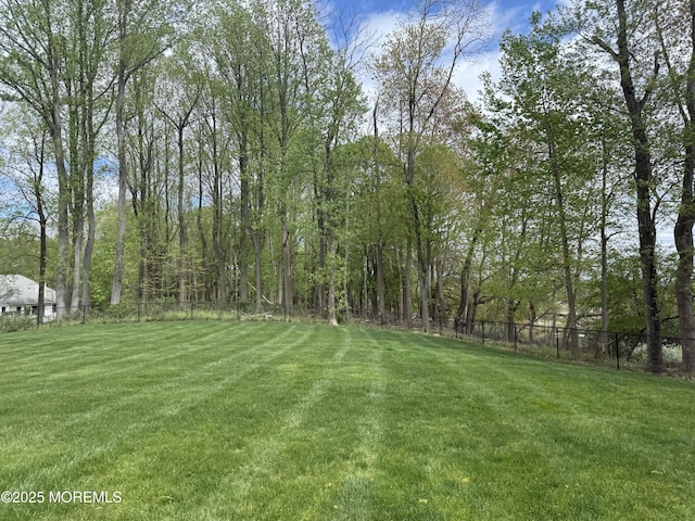 view of yard featuring fence