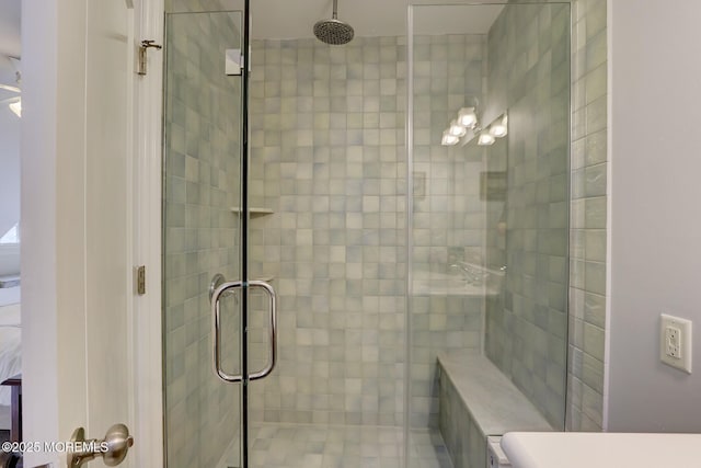 full bathroom with a stall shower