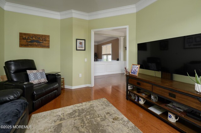 8 Ascot Ln, Manchester, NJ 08759 - living area featuring wood finished floors and crown molding