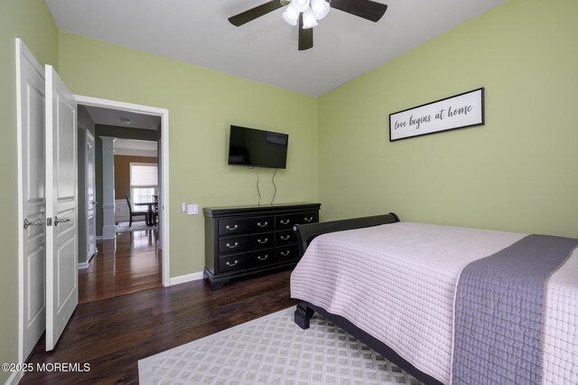 8 Ascot Ln, Manchester, NJ 08759 - bedroom with baseboards, wood finished floors, and a ceiling fan